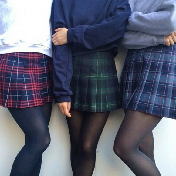 AMERICAN APPAREL Navy PLAID TENNIS SKIRT! 。・:*:・゚★,。・:*:・゚☆。・:*:・゚★,。・:*:・゚☆ - Picture 2 of 5